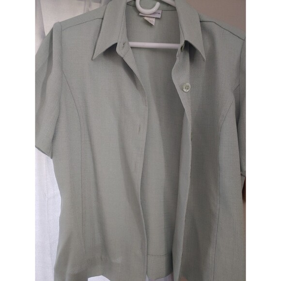 Jaclyn Smith Sage Green Button Up Blouse Top Size Large - Picture 3 of 9